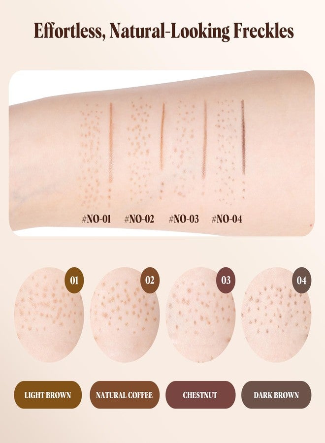 NOKOGMT Freckle Pen 4 PCS Set – 4 Colors (Light Brown, Natural Coffee, Chestnut, Dark Brown) for Natural Looking Fake Freckles – Waterproof, Long Lasting Faux Freckles Makeup Tool - Image 2